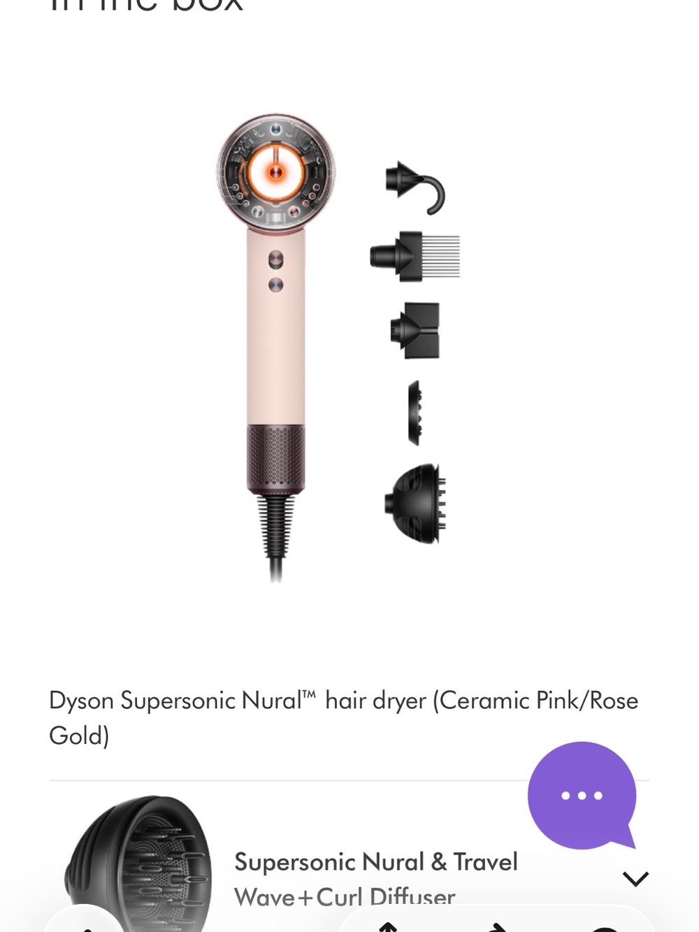Dyson Hair Dryer in Ceramic Pink …Dyson Supersonic Nural™ hair dryer (HD16).